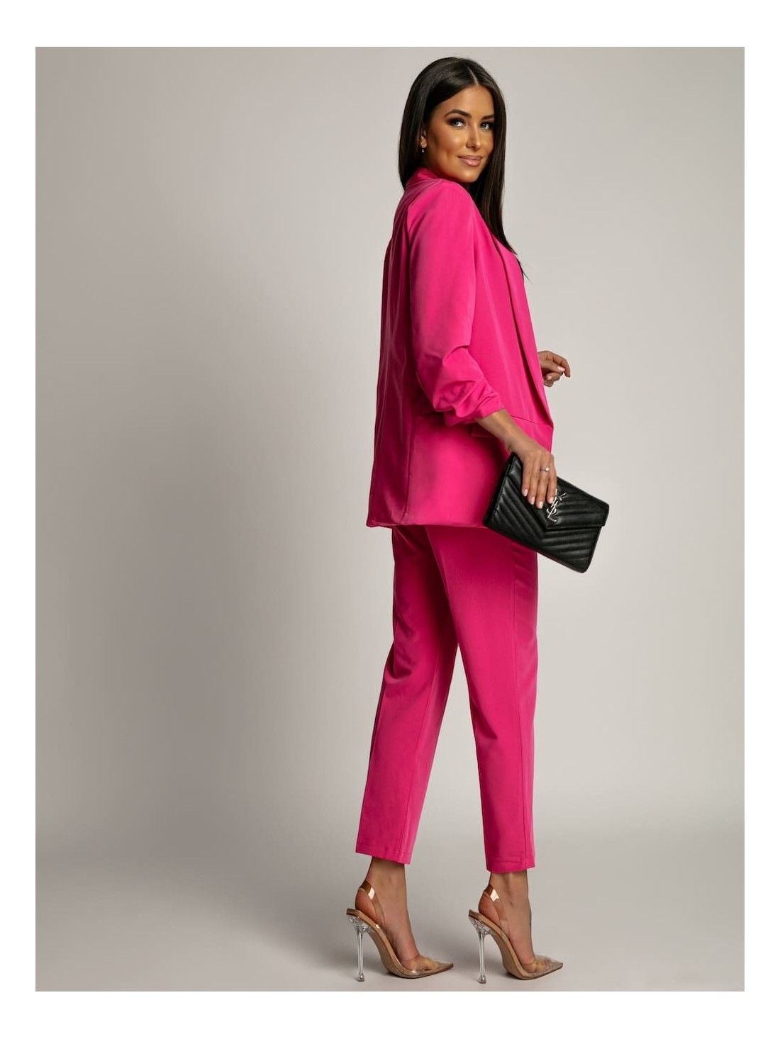 Elegantes Set aus Jacke und Hose in Fuchsia 7684